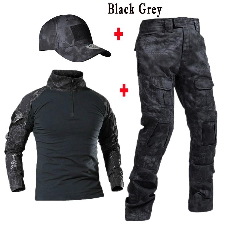 Камуфляжная униформа, костюм для мужчин, рубашка армии США + брюки-карго с шляпой