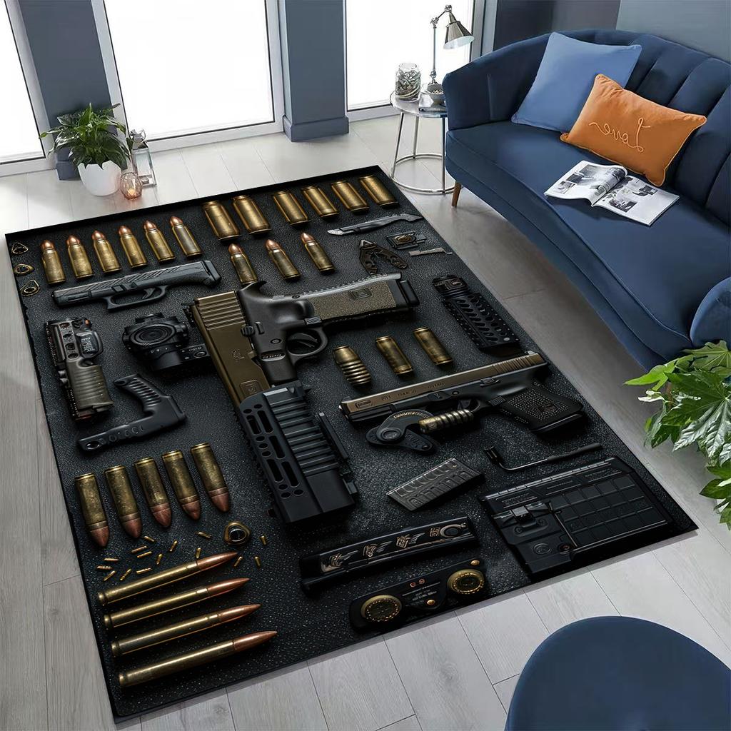 Дерево Металл Оружейный Кейс Коробка Военное Снаряжение Мото Коврик для Спальни Гостиной Дивана Дома Декор Коврик для Двери, Детский Игровой Нескользящий Напольный Коврик