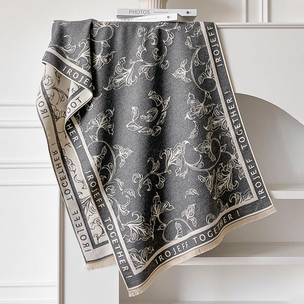 Women Pashmina Scarves Fringe Wrap Winter Warm Fashion Brands Designer Blanket Soft Shawls Imitation Cashmere Two-Sided Scarf