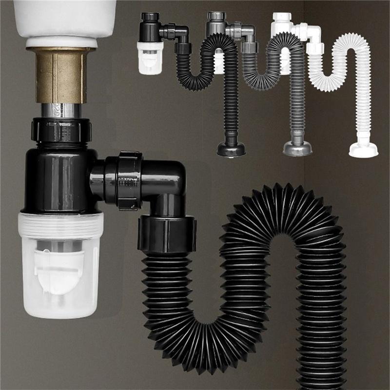 Toilet Kitchen Basin Drain Pipe Sink Single-slot Double-slot Drain Deodorant Sewer Drain Accessories Drain Pipe