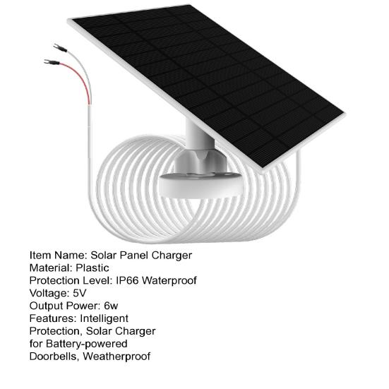 6 Вт солнечное зарядное устройство для дверного звонка Ring 5 В IP66 солнечная панель вращающаяся солнечная панель зарядное устройство для дверного звонка Ring Video 2 и других дверных звонков с питанием от батареи