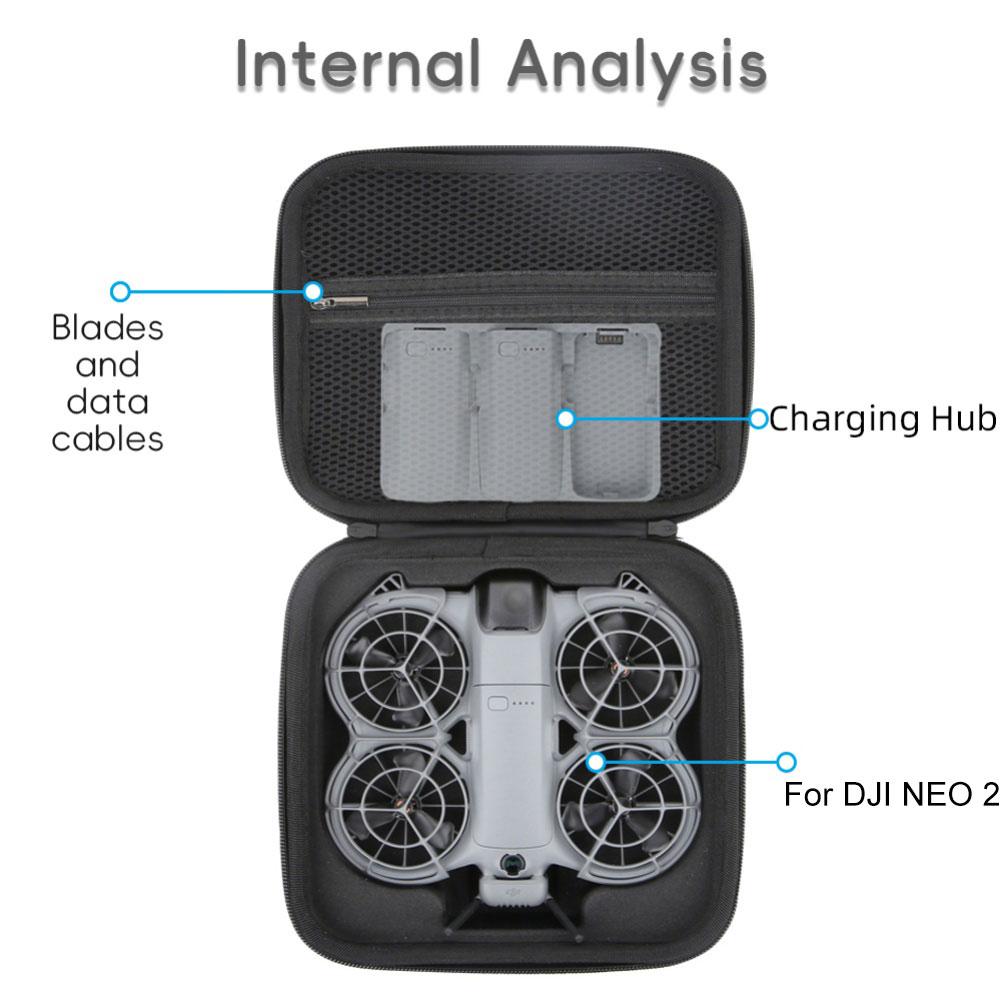 1 шт. Портативный кейс-сумка из ПУ-кожи для DJI NEO2, наружный, портативный, через плечо, с жестким корпусом, аксессуар, коробка