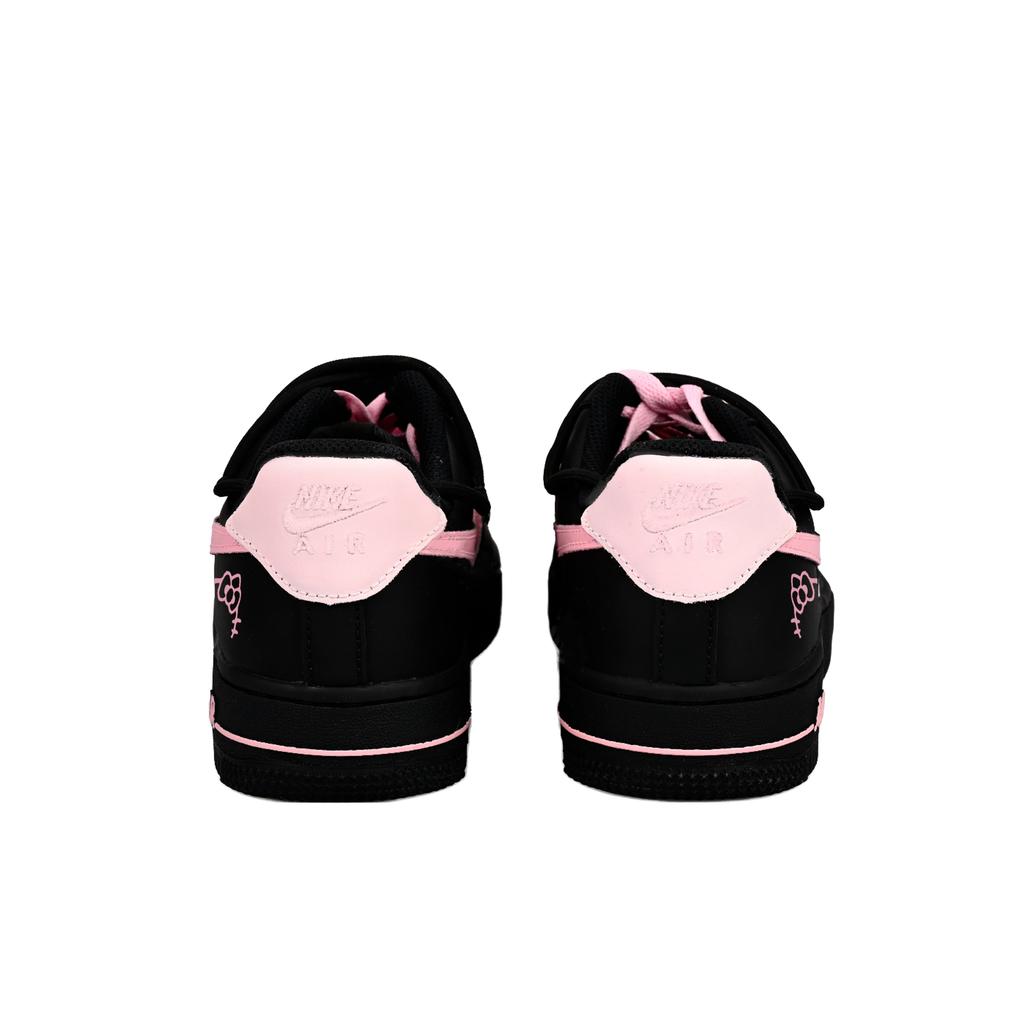 Nike Air Force 1 Pink Kitten Leather Abrasion Resistant Low top Skateboard Shoes Women's Black Pink DD8959-001(Team1039-)
