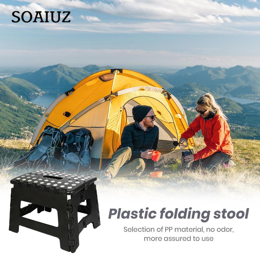 Folding Step Stool High Stability Good Load-bearing Heavy-Duty Beach Picnic Chair Travel Use Collapsible Stool Camping Supplies
