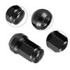 UXCELL Wheel Lug Nut Cone Seat 32mm Screw with Socket Key Black 1 Set M12x1.25 Heptagon Lugnuts