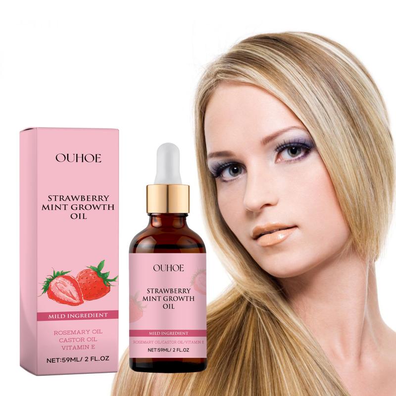 Strawberry Mint Nourishing Oil For Hair Growth Repairing Dry Damaged Hair Enhancing Scalp Health Hair