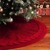 48 Inch Christmas Tree Skirt Knitted Thick Home Christmas Decoration Supplies Red Knitted Navidad Christmas Tree Apron