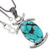 Pendant Tibetan Turquoise Gemstone Handmade Gift For Her Silver Jewelry 2"