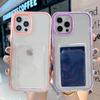 For Iphone Case Card Bag Transparent Phone Case For Iphone 14 11 13 12 Pro Max Xr Xs 14plus Pro Soft Clear Bumper Fitted Cover