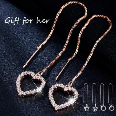 1 пара 3 стилей Кристалл Длинная цепочка кисточкой мотаться резьба серьги для женщин