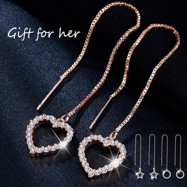 1 пара 3 стилей Кристалл Длинная цепочка кисточкой мотаться резьба серьги для женщин