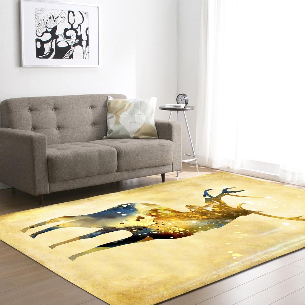Elk Living Room Carpet Bedroom Dining Room Floor Mat Pattern Size
