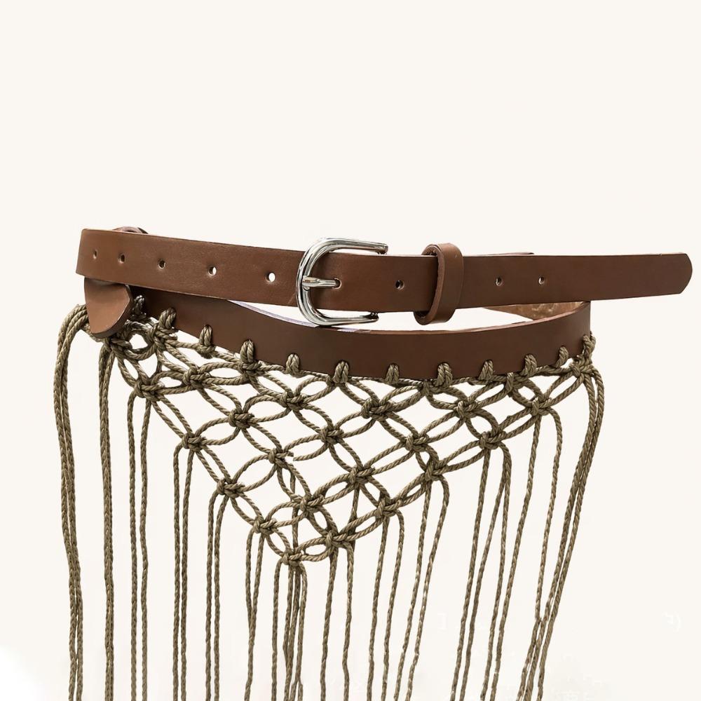 Boho Bohemian Style Belts Retro Woven Tassel Waistband Vintage Tassel Weave Belts  Women