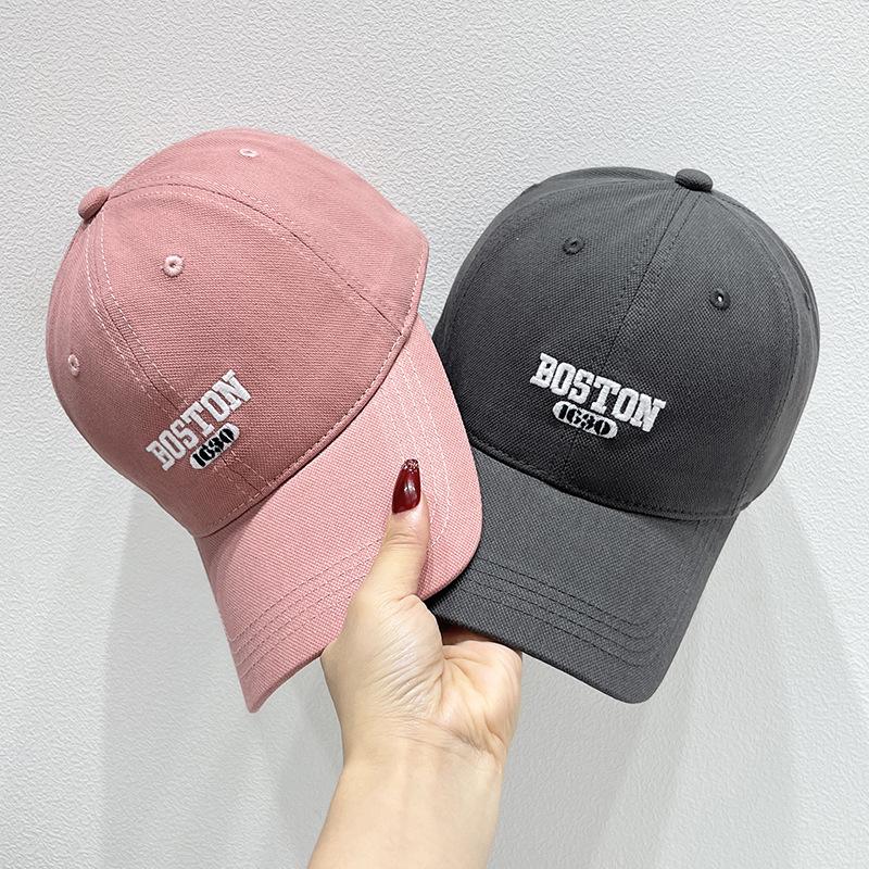 "Autumn Korean Style Embroidered Baseball Cap for Women & Men with Large Head Circumference"