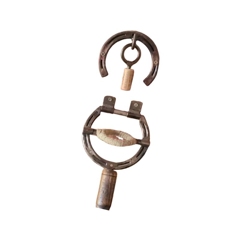 Unique Handmade Iron Horseshoe Wine Bottle Opener Wall Mount Farmhouse Antique Corkscrew Kitchen Wall Art Decors Gift HX6C