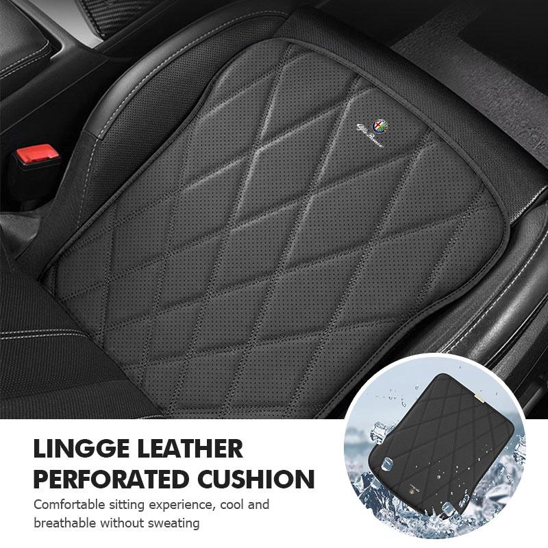 LNYCP1 Perforated Leather Car Seat Cushion Non-slip Heightening Pad For Alfa Romeo GT Stelvio F1 Brera Volante Tonale Gloria Disco
