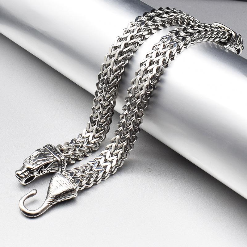 Скандинавский новый мужской браслет с головой волка викингов из нержавеющей стали, индивидуальный двухрядный браслет в стиле хип-хоп