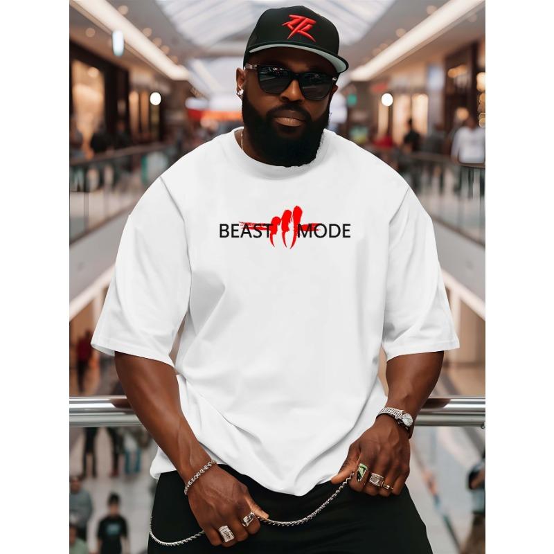 Европейский размер BEAST MODE 2025 Лето Открытый спорт и отдых Футболки с коротким рукавом. Мужские последние модные трендовые футболки с принтами большого размера