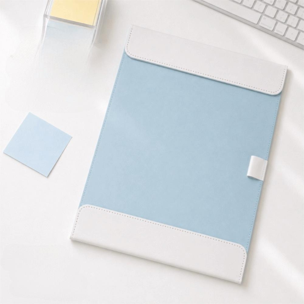 A4 size Leather Clipboard Magnetic Closure Widening Design Clipboard Folder PU Leather Single Clip Test Paper Holder