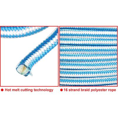 16-прядный полиэстеровый канат, тянущийся шнур, многоцелевой, для арбористов, такелаж для быков, 1/2 дюйма x 150 футов, синий, белый