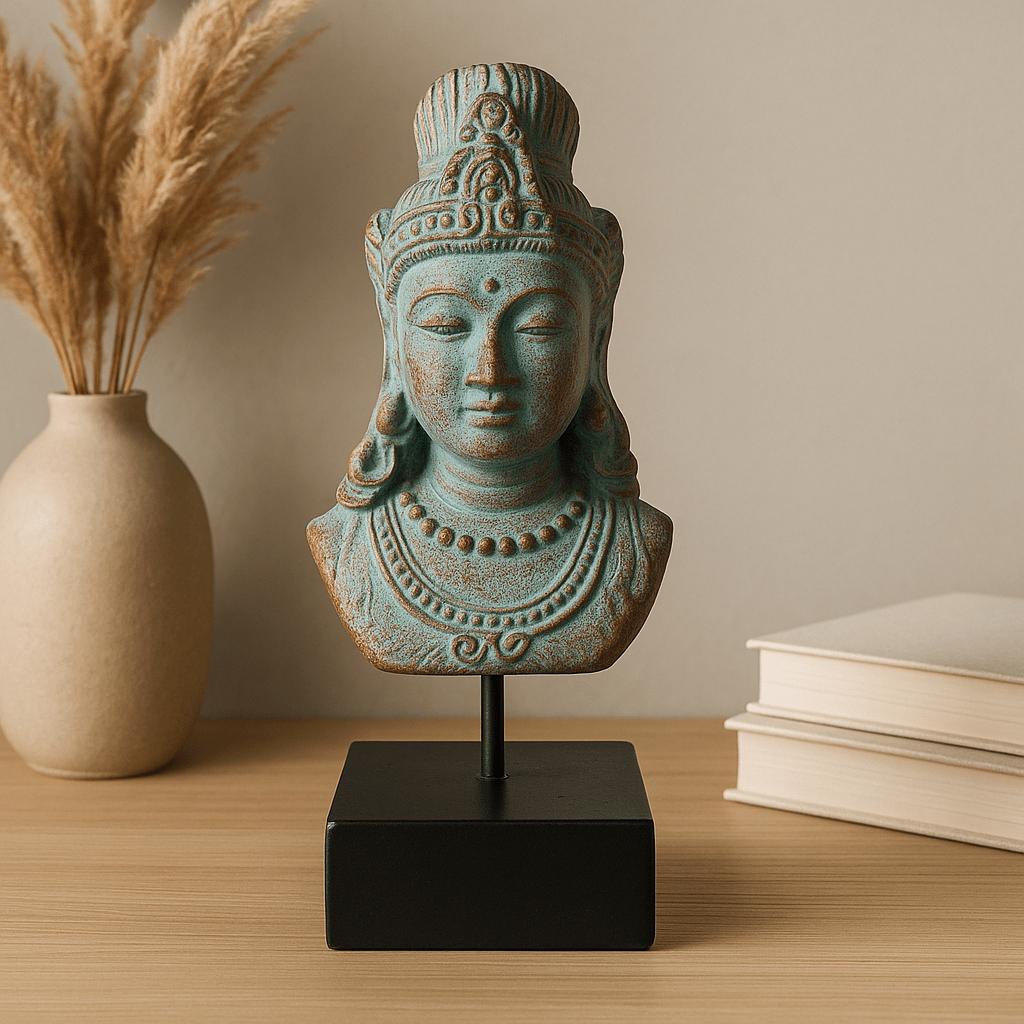 Princess Sculpture on Stand – Java Blue Copper