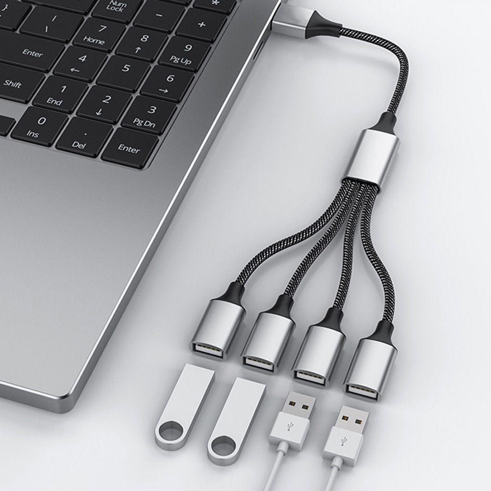 Mobile Phone Extension Cable Data Transfer USB Expander Charging Splitter Type C Hub OTG Adapter