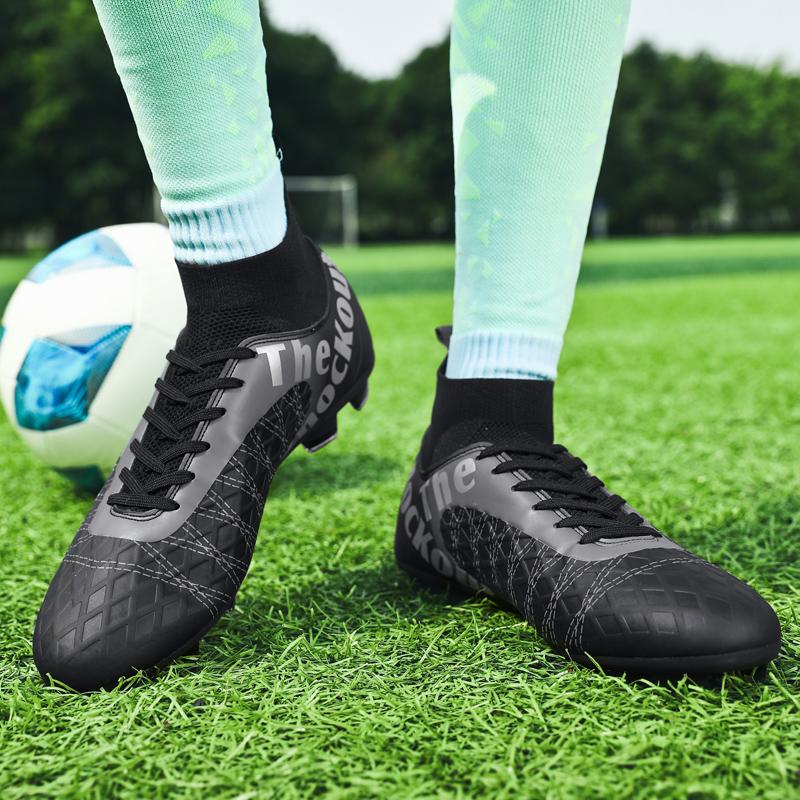 31-48 Мужские/женские футбольные бутсы. Высококачественные большие кожаные высокоэластичные носки, футбольные тренировочные бутсы с длинными ногтями из искусственного газона.