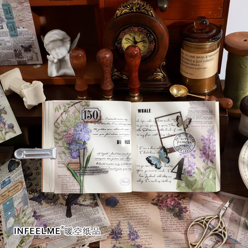 24 шт. Ретро Эстетичный Коллаж Декоративная Бумага Винтажный Junk Journal Поделки DIY Фон Материалы
