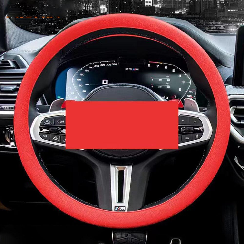 Универсальный автомобильный силиконовый чехол на руль, эластичный нескользящий чехол для руля 36-40 см, многоцветный автомобильный декор, аксессуар I2n6