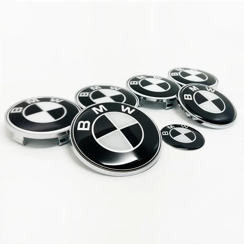 7-piece set is suitable for BMW Group's front and rear logo 82/74mm 45mm steering wheel 56/68mm hubcap replacement badge. GU1