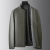 New Autumn and Winter Men's Genuine Leather Jackets, Sheepskin Casual Jackets, Casual Stand-up Collar Men's Versatile Solid Color Leather Jackets
