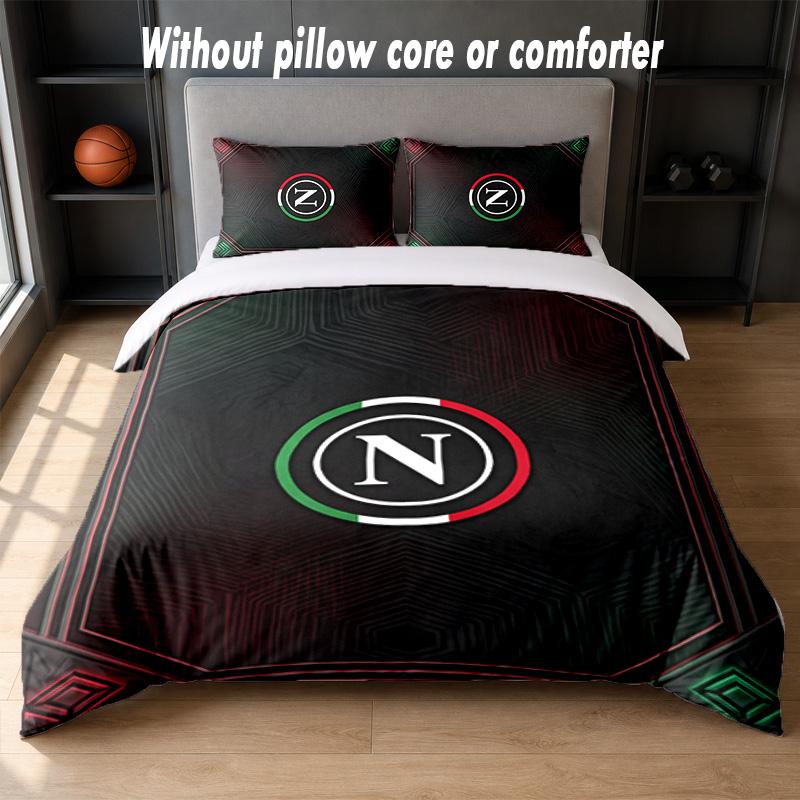 Napoli FC Design Bed Bedding Set 1 Duvet Cover + 2 Pillowcases Soft Breathable Household Bed Linens