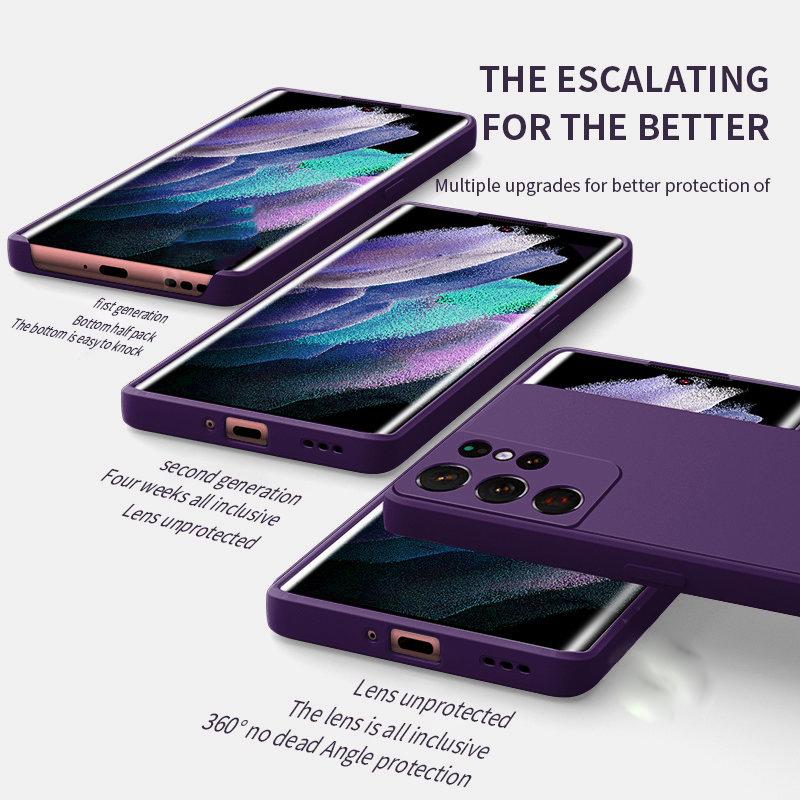 Роскошный квадратный жидкий силиконовый чехол для Samsung Galaxy S25 S24 S23 FE S22 Ultra S21 S20 S10 Plus A52 A53 A54 A33 A72 A32 4G 5G мягкий чехол