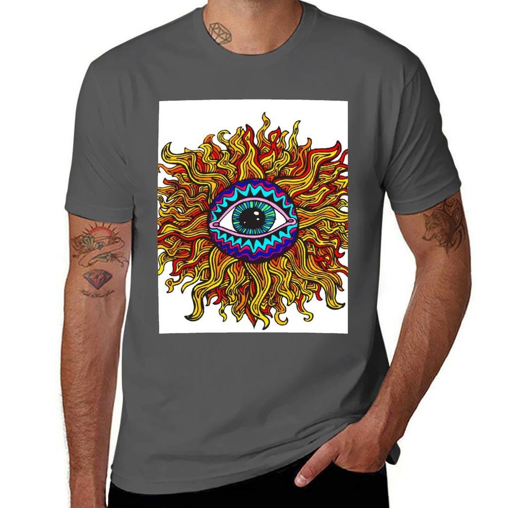Psychedelic Sunflower Just The Flower Tshirt Large Size Basic Casual Tshirt