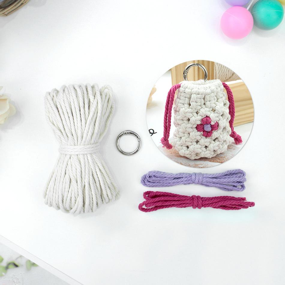 Daisy Macrame Kit Polyester Earphone Case DIY Small Portable Earphone Pouch Festival Gift for Beginners Tutorial