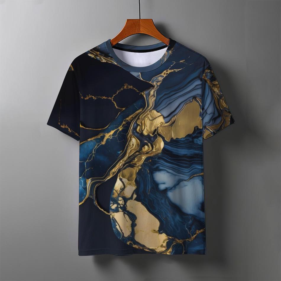 Графика Абстрактное Искусство 3D Печать Футболки Мужские Женские Футболка с Коротким Рукавом Оверсайз Футболки Харадзюку Y2k Топы Мужская Одежда