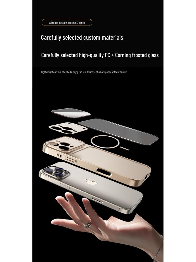 Мгновенный магнитный чехол из стекла Corning для iPhone 16/15 Pro Max, совместимый с 17 окнами.