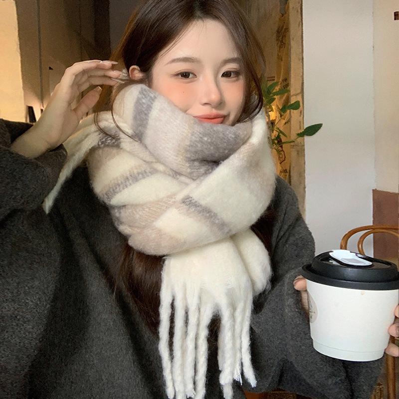 Maillard atmosphere scarf women's winter 1116 new Korean imitation cashmere warm scarf extended shawl dual-purpose