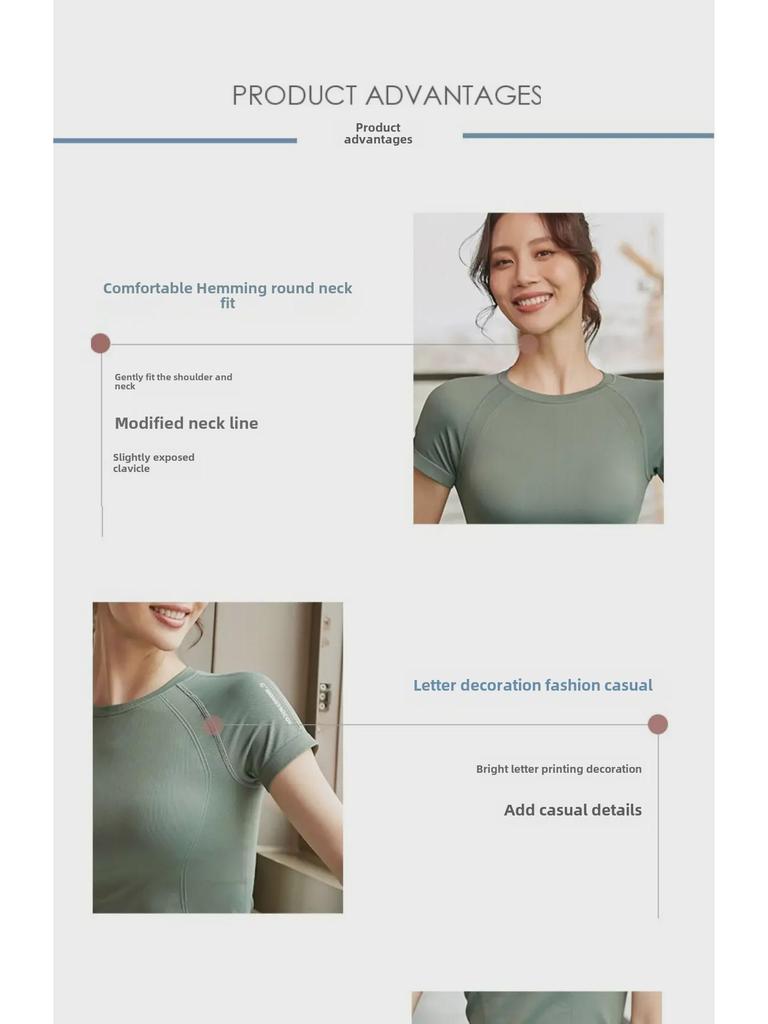 Women's Quick-Dry Short-Sleeve Fitness Top: Slim Fit T-Shirt for Running, Training, and Yoga