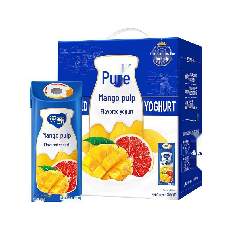 Йогурт Mengniu Chunzhen со вкусом желтого персика и овса