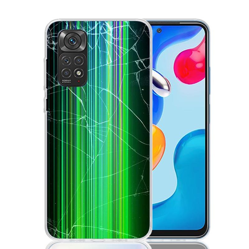 Broken Phone Screen Phone Case For Xiaomi Redmi Note 15 14 13 12S 12 Pro Plus 11S 11E 11 11T 10S 10 Art Soft Pattern Cover Redmi