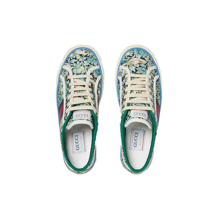 Gucci Liberty Of London X GUCCI Женские Теннисные 1977 'Цветочные - Светло-Сине-Зеленые' 606110 2H930 4862