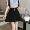 Summer High Waist Cotton Blend Asymmetric Pleated Skirt For Women