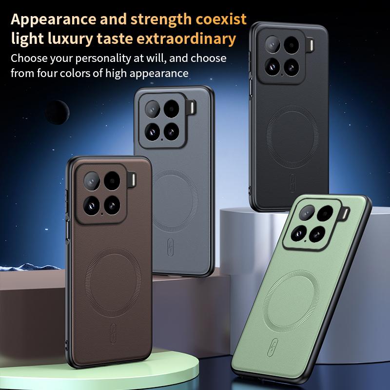 Для Xiaomi 15 Чехол Магнитная Кожаная Защитная Крышка Для Xiaomi 15 Высокое Качество Защита от Отпечатков Пальцев Нескользящий PC+TPU