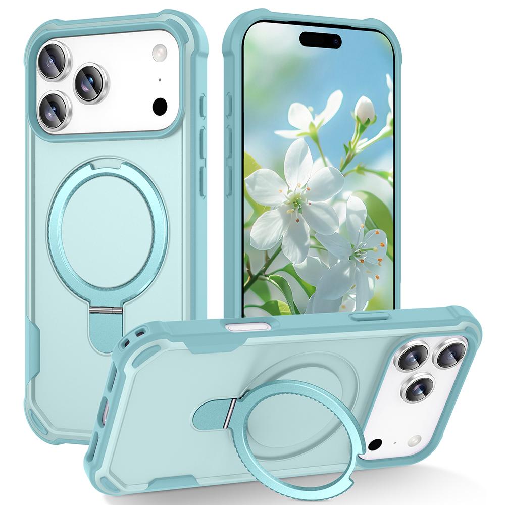 For iPhone 17 Pro Case Compatible with MagSafe Kickstand TPU+PC Shockproof Phone Back Cover