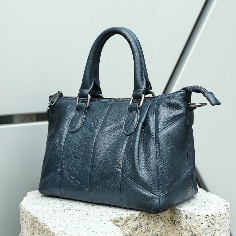 Genuine Leather Patchwork Ladies' Bag Commuter Bag Cowhide Single-shoulder Bag Versatile Handbag