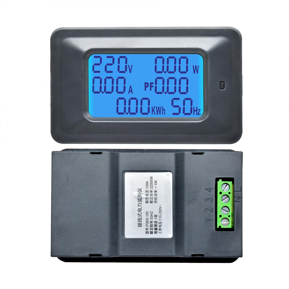 AC110-250V 20A 100A Цифровой вольтметр-амперметр LCD Тестер мощности Измеритель энергии Ампер-вольт Ваттметр Тестер Детектор
