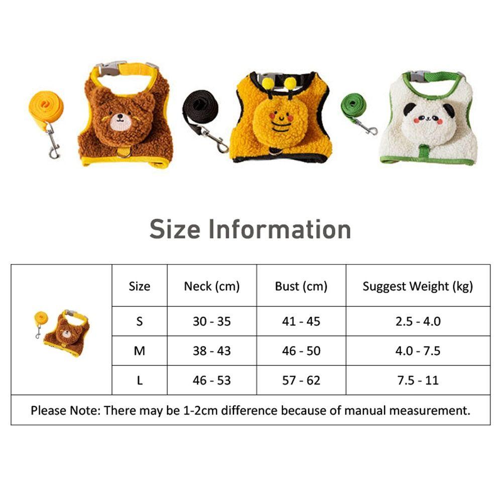 Мягкий флисовый ошейник-шлейка для собаки, милый жилет для питомца, нагрудный ремень, рюкзак для питомца, для прогулок на открытом воздухе, путешествий