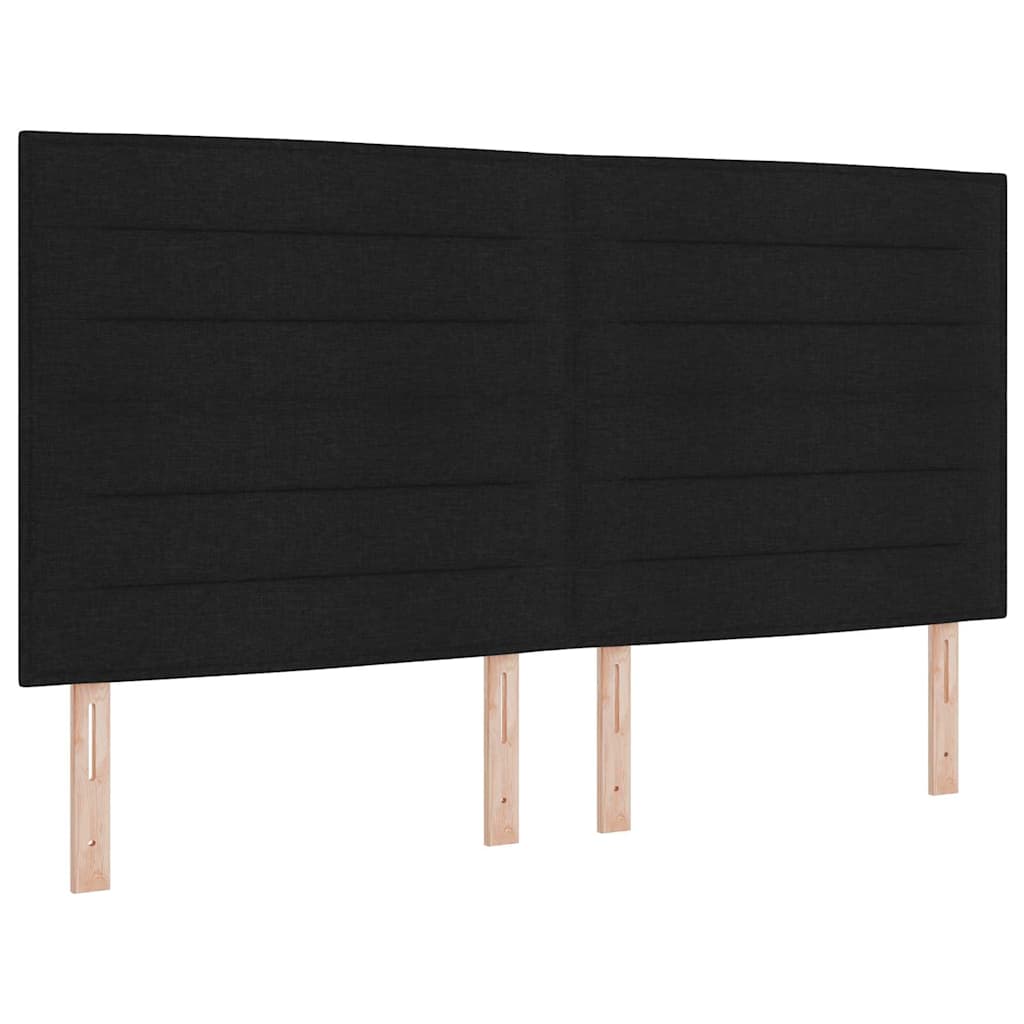 Box Spring Bed with Mattress Black 200 x 200 cm Fabric