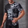Summer Round Neck 3D Skull Print Top Fashionable Casual Short Sleeved Men's T-shirts